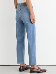 Mörk Blå - Reiss Lana Raka ben, Croppad Jeans - Bild 5 av 7