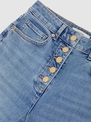 Mörk Blå - Reiss Lana Raka ben, Croppad Jeans - Bild 7 av 7