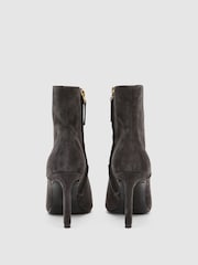 Reiss Grey Jessica Suede Pointed-Toe Stiletto Ankle Boots - Image 4 of 6