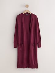 Burgundy Red Long Line Maxi Sleeve Cardigan - Image 1 of 3