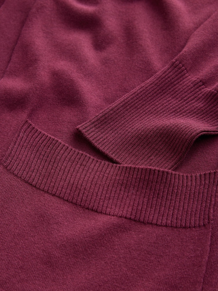 Burgundy Red Long Line Maxi Sleeve Cardigan - Image 3 of 3