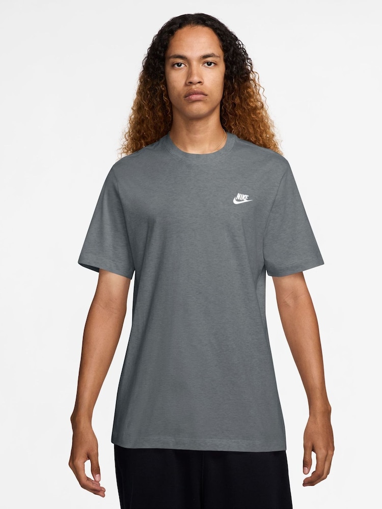 Nike Cool Grey Short Sleeve Club T-Shirt - Image 1 of 3 Nike Cool Grey Short Sleeve Club T-Shirt - Image 1 of 3