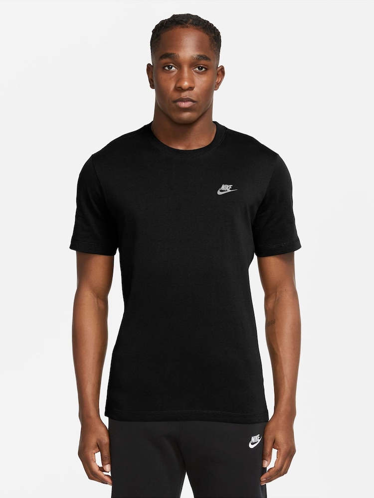Nike Black Short Sleeve Club T-Shirt - Image 1 of 3 Nike Black Short Sleeve Club T-Shirt - Image 1 of 3
