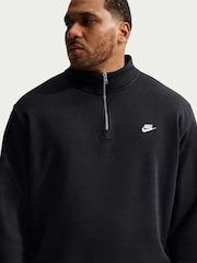 Nike Black Club Zip Fleece Sweatshirt - Image 6 of 7
