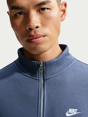Nike Diffused Blue Club Zip Fleece Sweatshirt - Image 4 of 5
