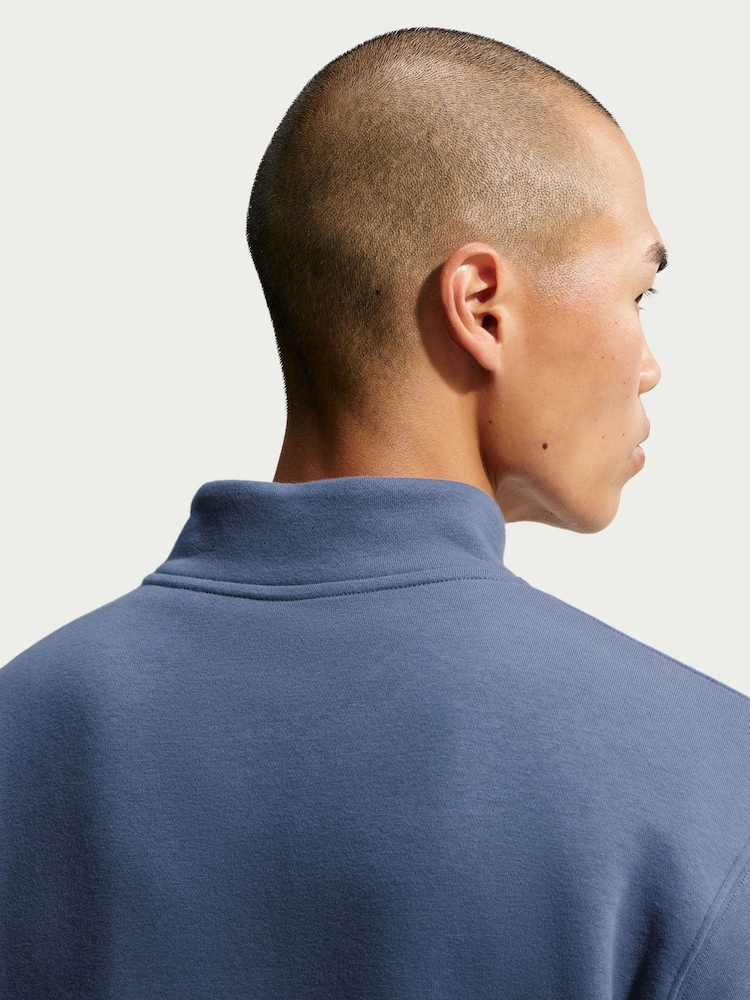 Nike Diffused Blue Club Zip Fleece Sweatshirt - Image 5 of 5 Nike Diffused Blue Club Zip Fleece Sweatshirt - Image 5 of 5
