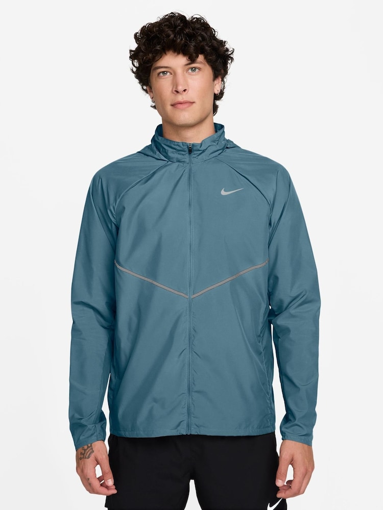 Nike Smokey Blue Miler UV Repel Running Jacket - Image 1 of 4