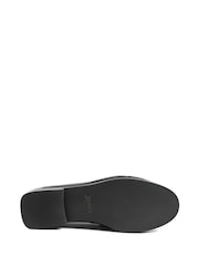 Jones Bootmaker Black Leather Petunia Leather Flared Heel Penny Loafers - Image 4 of 5