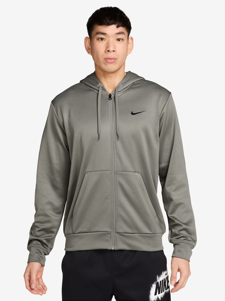 Grøn - Nike Therma-FIT Flex Fleece Trænings-hættetrøje med lynlås - Billede 1 af 3