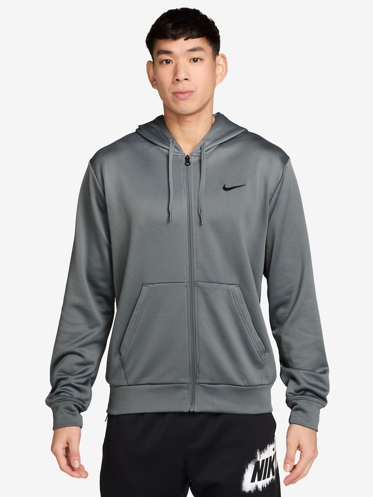 Røgblå - Nike Therma-FIT Flex Fleece Trænings-hættetrøje med lynlås - Billede 1 af 3