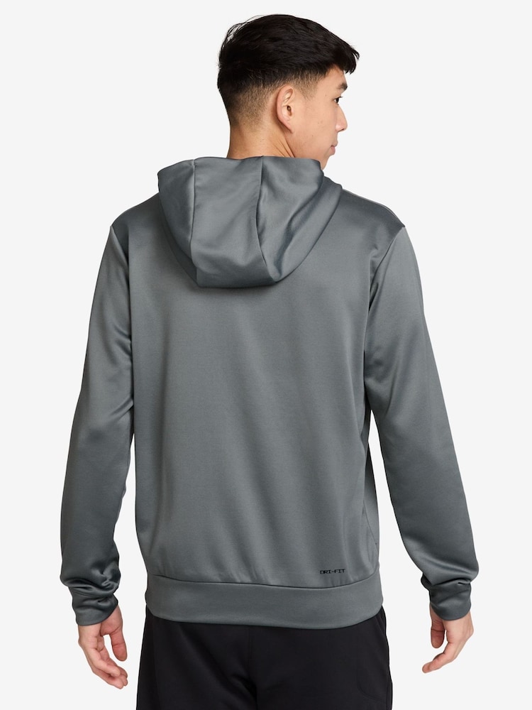 Røgblå - Nike Therma-FIT Flex Fleece Trænings-hættetrøje med lynlås - Billede 2 af 3