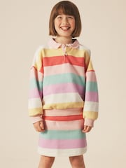 Little Bird by Jools Oliver Rainbow Stripe Oversized Rugby Sweatshirt - Image 3 of 5
