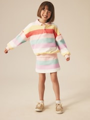 Little Bird by Jools Oliver Rainbow Stripe Oversized Rugby Sweatshirt - Image 4 of 5