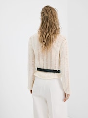 Mango Cream Open Stitch Knit Jumper - Image 3 of 4