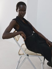 Mango Black Sleeveless Belted Mini Dress - Image 3 of 6