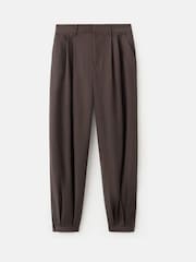 Mango Brown Pleat Front Balloon Trousers - Image 5 of 5