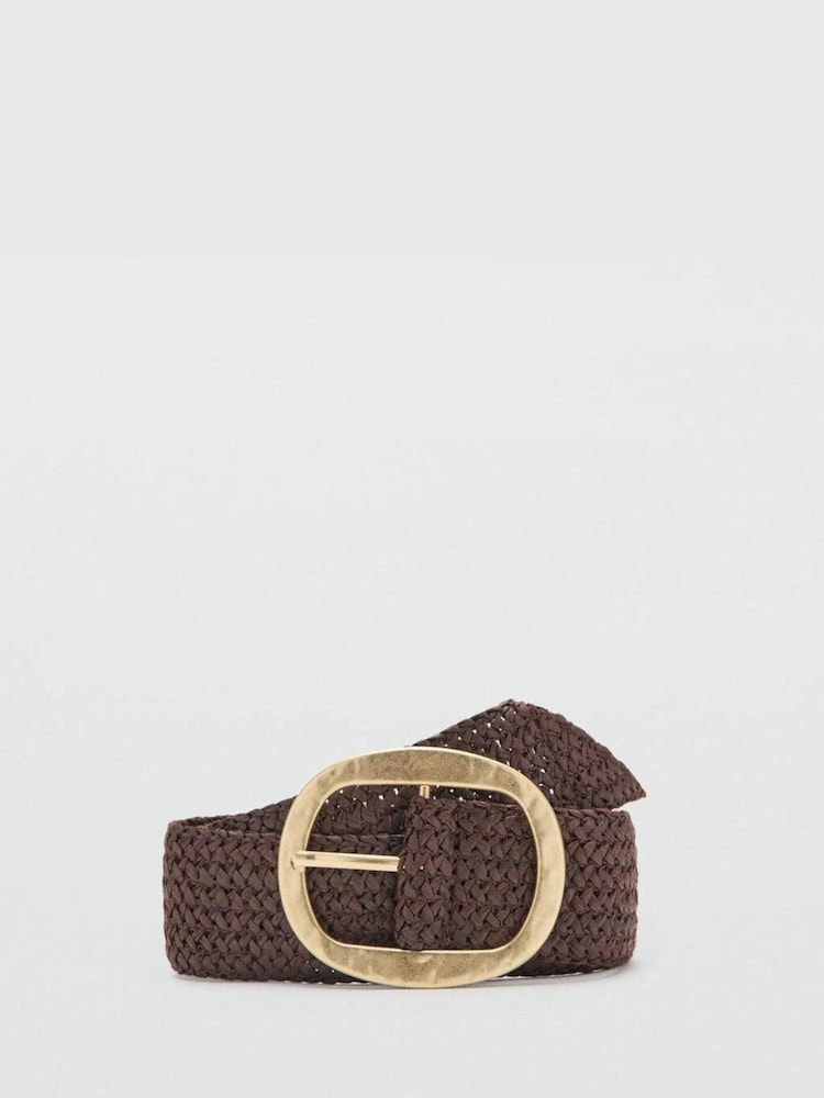 Mango Brown Hardware Straw Belt - Image 1 of 3