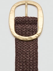 Mango Brown Hardware Straw Belt - Image 2 of 3