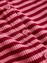 Pink Stripe Ribbed Cardigan and Wide Leg Trousers Set (3mths-7yrs) - Image 7 of 8