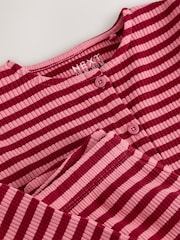 Pink Stripe Ribbed Cardigan and Wide Leg Trousers Set (3mths-7yrs) - Image 8 of 8