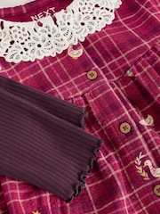 Red Check Goose Long Sleeve Blouse and Leggings Set (3mths-7yrs) - Image 9 of 9