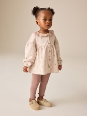 Cream Long Sleeve Blouse and Leggings Set (3mths-7yrs) - Image 1 of 8
