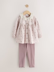 Cream Long Sleeve Blouse and Leggings Set (3mths-7yrs) - Image 5 of 8