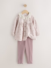 Cream Long Sleeve Blouse and Leggings Set (3mths-7yrs) - Image 6 of 8
