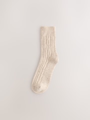 Neutral Töne - Thermal Wool Blend Cable Knit Ankle Socks 3 Pack - Bild 2 von 6