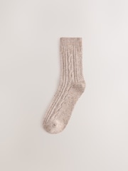 Neutral Töne - Thermal Wool Blend Cable Knit Ankle Socks 3 Pack - Bild 4 von 6