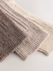 Neutral Töne - Thermal Wool Blend Cable Knit Ankle Socks 3 Pack - Bild 5 von 6