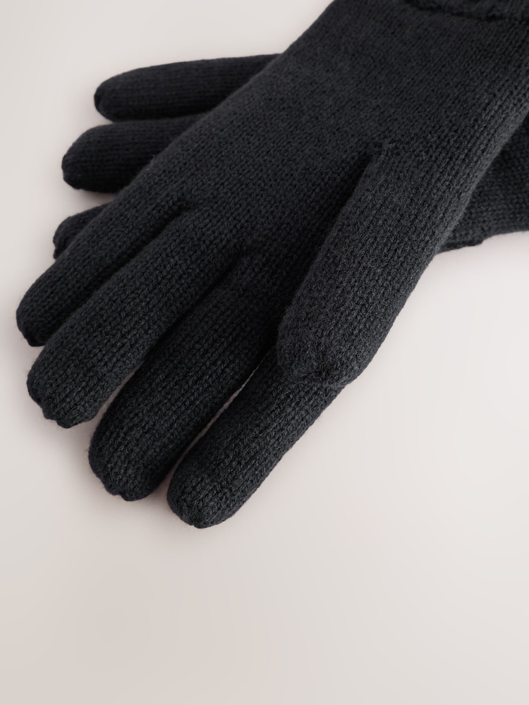 Black Thinsulate Knitted Gloves - Image 5 of 5 Black Thinsulate Knitted Gloves - Image 5 of 5