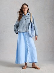 White Stuff Blue Camille Linen Jacket - Image 5 of 5