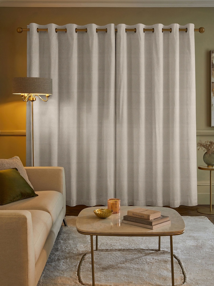 Natural Taupe Stipple Made to Measure Curtains - Image 2 of 9 Natural Taupe Stipple Made to Measure Curtains - Image 2 of 9