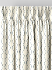 Navy Blue and Natural Anton Made to Measure Curtains - Image 6 of 10