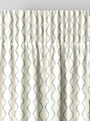 Navy Blue and Natural Anton Made to Measure Curtains - Image 7 of 10