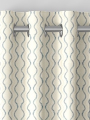 Navy Blue and Natural Anton Made to Measure Curtains - Image 8 of 10