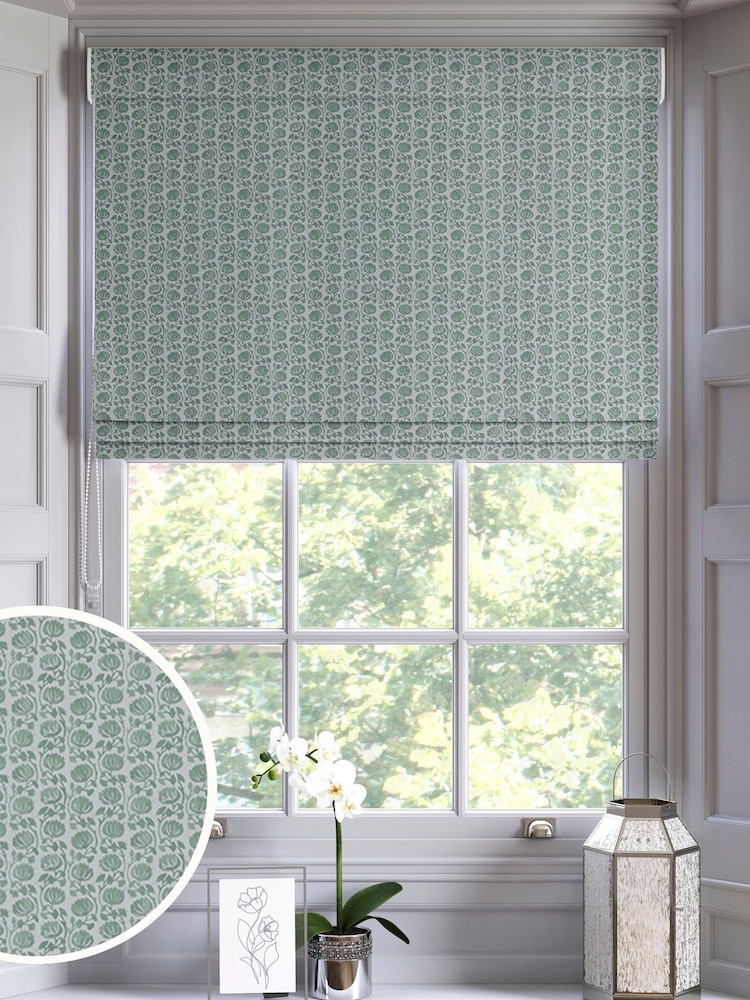 Seafoam Blue Eliza Made to Measure Roman Blind - Image 1 of 7