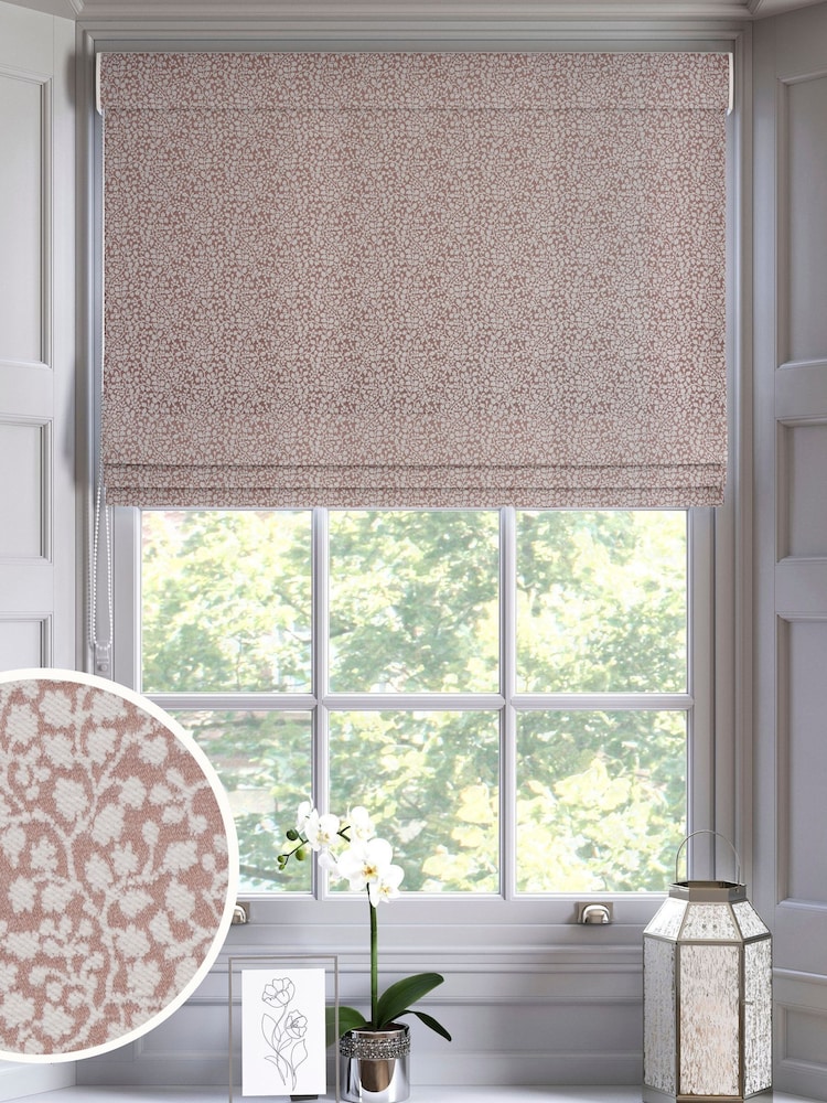 Pink Floral Chenille Made to Measure Roman Blind - Image 1 of 6