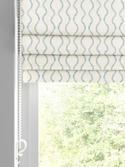 Navy Blue and Natural Anton Made to Measure Roman Blind - Image 2 of 7