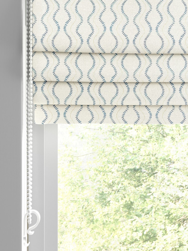 Navy Blue and Natural Anton Made to Measure Roman Blind - Image 2 of 7 Navy Blue and Natural Anton Made to Measure Roman Blind - Image 2 of 7