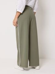 M&Co Green Petite Pintuck Side Tipped Trousers - Image 3 of 5
