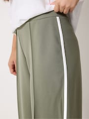 M&Co Green Petite Pintuck Side Tipped Trousers - Image 4 of 5