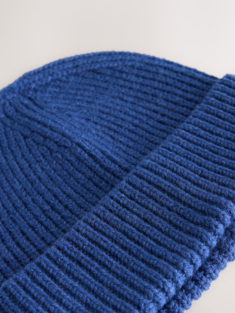 Cobalt Blue Knitted Beanie - Image 4 of 4