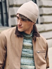 Neutral Fine Knitted Beanie - Image 2 of 5