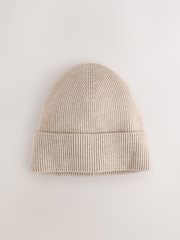 Neutral Fine Knitted Beanie - Image 3 of 5
