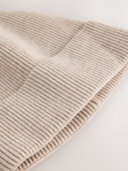 Neutral Fine Knitted Beanie - Image 4 of 5