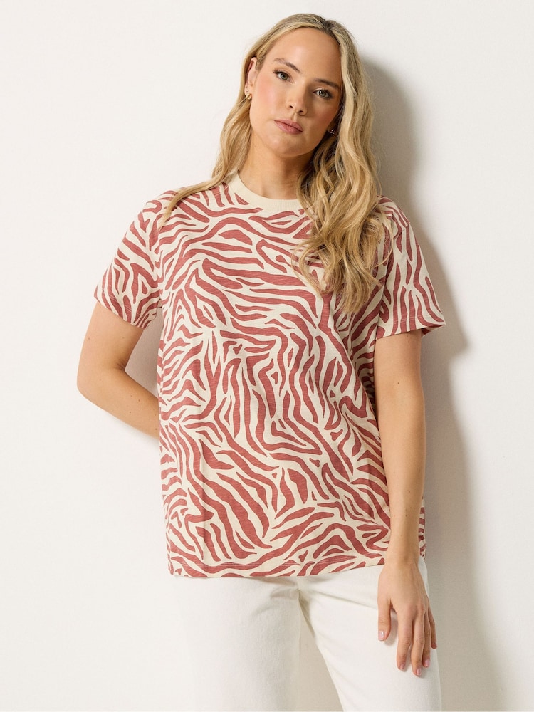 Long Tall Sally Pink Zebra Oversized T-Shirt - Image 1 of 5