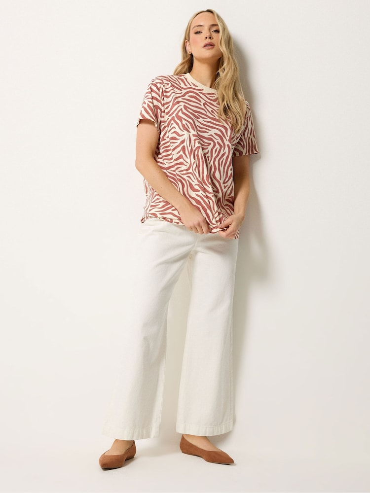 Long Tall Sally Pink Zebra Oversized T-Shirt - Image 2 of 5