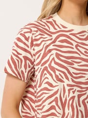 Long Tall Sally Pink Zebra Oversized T-Shirt - Image 4 of 5